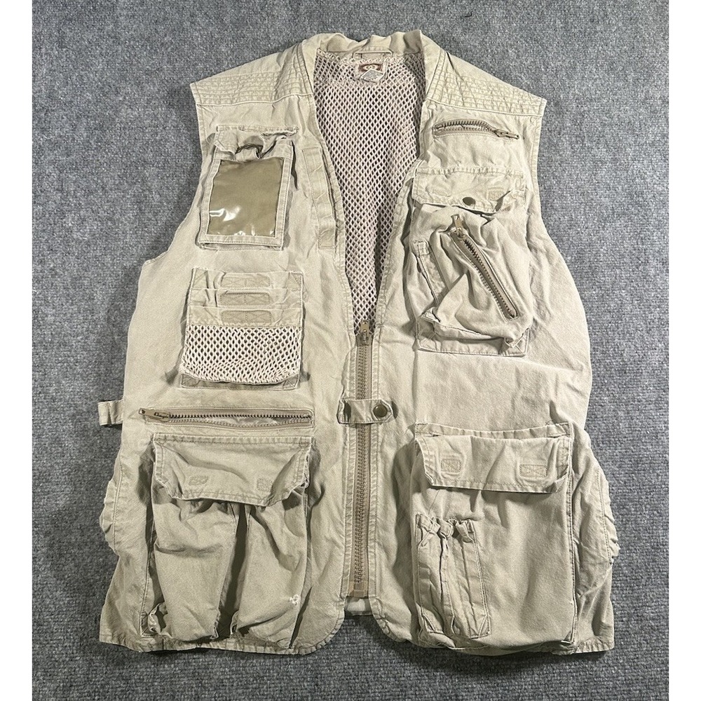 Vintage Banana Republic Safari and Travel Fishing Vest Beige Mens L Used Khaki